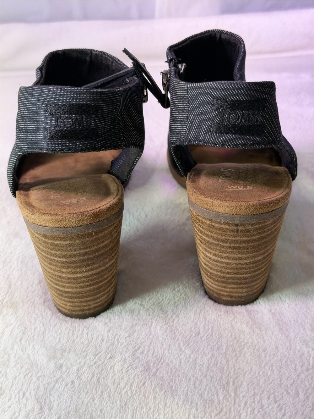 Toms Cream Two-Band Block Heel Sandal - Picture 9 of 12